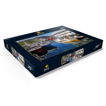 Darstellung des Puzzle Motivs Fischerhafen in Honningsvag, Insel Mageröya, Finnmark, Norwegen 200 Puzzle Schachtel Ansicht1