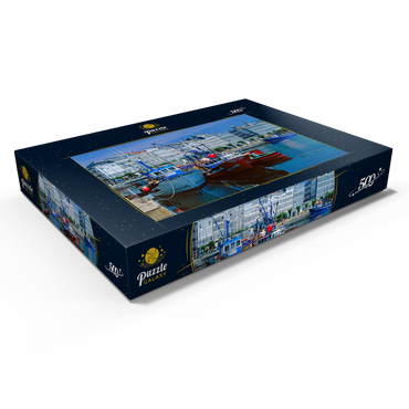 Darstellung des Puzzle Motivs Galeriehäuser am Hafen 500 Puzzle Schachtel Ansicht1