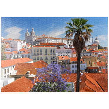 Darstellung des Puzzle Motivs puzzleplate Stadtteil Alfama, Lissabon, Estremadura, Lisboa, Portugal 1000 Puzzle