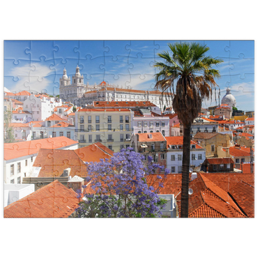 Darstellung des Puzzle Motivs puzzleplate Stadtteil Alfama, Lissabon, Estremadura, Lisboa, Portugal 100 Puzzle