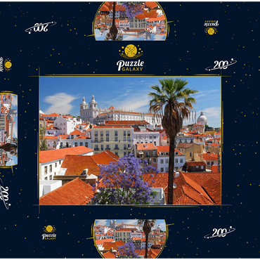 Darstellung des Puzzle Motivs Stadtteil Alfama, Lissabon, Estremadura, Lisboa, Portugal 200 Puzzle Schachtel 3D Modell