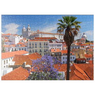 Darstellung des Puzzle Motivs puzzleplate Stadtteil Alfama, Lissabon, Estremadura, Lisboa, Portugal 500 Puzzle