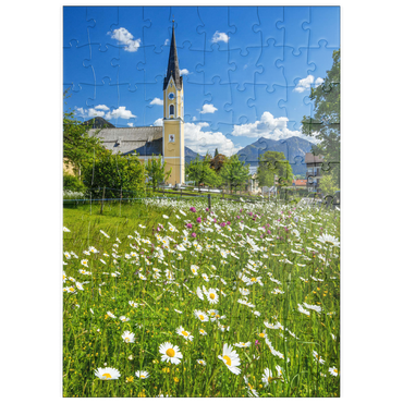 Darstellung des Puzzle Motivs puzzleplate Blumenwiese vor der Kirche St. Sixtus 100 Puzzle