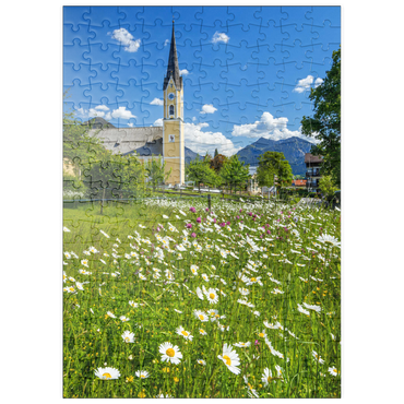Darstellung des Puzzle Motivs puzzleplate Blumenwiese vor der Kirche St. Sixtus 200 Puzzle