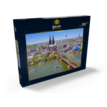 Darstellung des Puzzle Motivs Blick über den Rhein mit Kölner Dom und Hohenzollernbrücke, Köln 200 Puzzle Schachtel Ansicht2