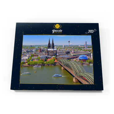 Darstellung des Puzzle Motivs Blick über den Rhein mit Kölner Dom und Hohenzollernbrücke, Köln 200 Puzzle Schachtel Ansicht3