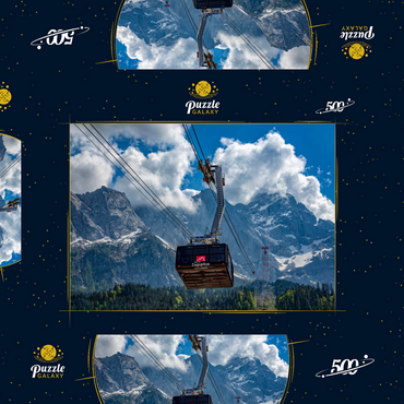 Darstellung des Puzzle Motivs Seilbahn auf die Zugspitze (2962m), Garmisch-Partenkirchen 500 Puzzle Schachtel 3D Modell