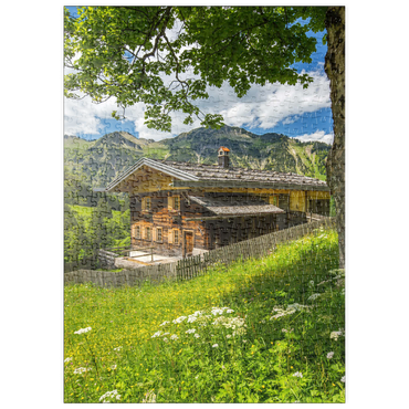 Darstellung des Puzzle Motivs puzzleplate Bergbauernhof in Gerstruben bei Oberstdorf 500 Puzzle