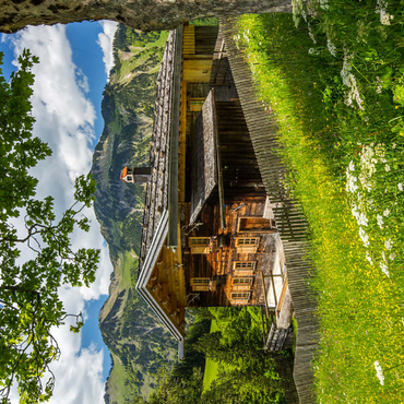 Darstellung des Puzzle Motivs Bergbauernhof in Gerstruben bei Oberstdorf 500 Puzzle 3D Modell