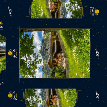 Darstellung des Puzzle Motivs Bergbauernhof in Gerstruben bei Oberstdorf 500 Puzzle Schachtel 3D Modell