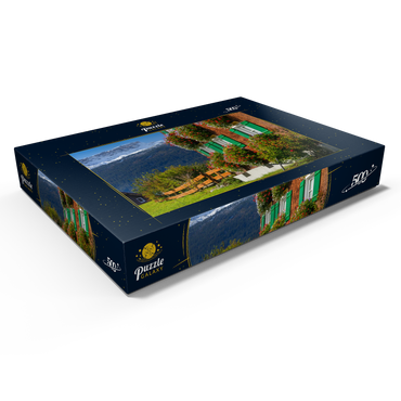 Darstellung des Puzzle Motivs Bauernhaus bei Riezlern und Hoher Ifen (2230m), Kleines Walsertal 500 Puzzle Schachtel Ansicht1
