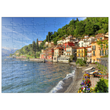 Darstellung des Puzzle Motivs puzzleplate Varenna am Comer See, Provinz Lecco, Lombardei, Italien 100 Puzzle