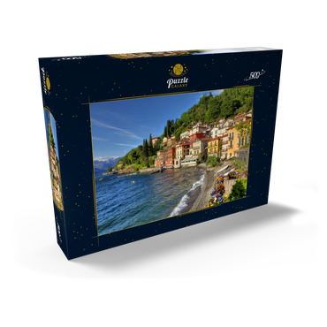 Darstellung des Puzzle Motivs Varenna am Comer See, Provinz Lecco, Lombardei, Italien 500 Puzzle Schachtel Ansicht2