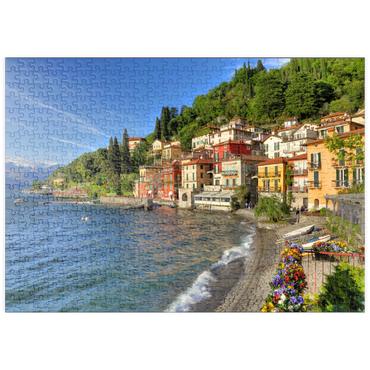 Darstellung des Puzzle Motivs puzzleplate Varenna am Comer See, Provinz Lecco, Lombardei, Italien 500 Puzzle