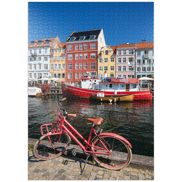 Darstellung des Puzzle Motivs puzzleplate Stichkanal Nyhavn im Stadtteil Frederiksstaden 1000 Puzzle