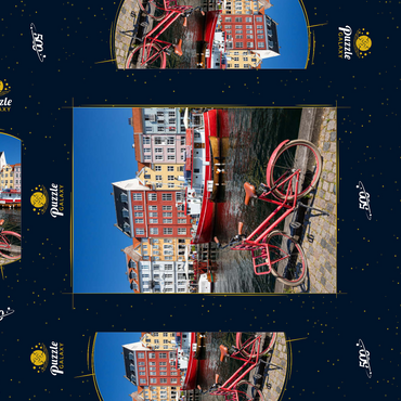 Darstellung des Puzzle Motivs Stichkanal Nyhavn im Stadtteil Frederiksstaden 500 Puzzle Schachtel 3D Modell