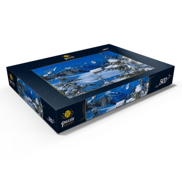 Darstellung des Puzzle Motivs Am Gschwandtnerbauer gegen Zugspitzgruppe (2962m) bei Garmisch-Partenkirchen 500 Puzzle Schachtel Ansicht1