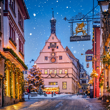 Darstellung des Puzzle Motivs Marktplatz in der Weihnachtszeit 500 Puzzle 3D Modell