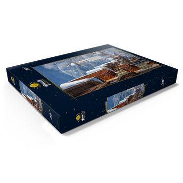 Darstellung des Puzzle Motivs Sonnenstraße mit Kirche St. Martin im Ortsteil Garmisch gegen Wank (1780m), Garmisch-Partenkirchen 200 Puzzle Schachtel Ansicht1