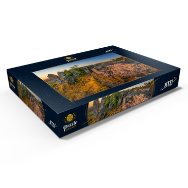 Darstellung des Puzzle Motivs Abend auf dem Zeugenberg Ehrenbürg, auch Walberla genannt, mit der Walburgiskapelle 1000 Puzzle Schachtel Ansicht1