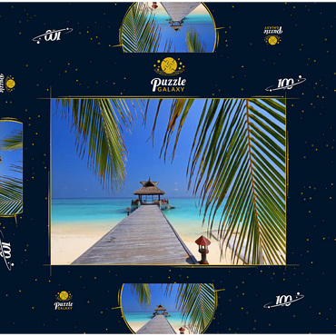 Darstellung des Puzzle Motivs Nord-Male-Atoll, Malediven 100 Puzzle Schachtel 3D Modell
