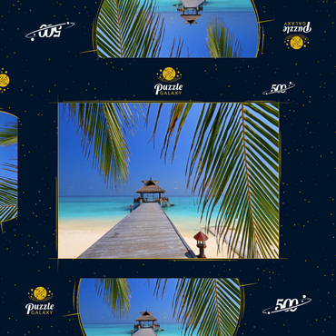 Darstellung des Puzzle Motivs Nord-Male-Atoll, Malediven 500 Puzzle Schachtel 3D Modell