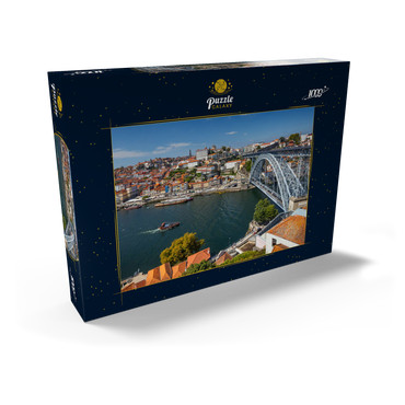 Darstellung des Puzzle Motivs Blick über den Fluss Douro zur Altstadt Ribeira von Porto 1000 Puzzle Schachtel Ansicht2