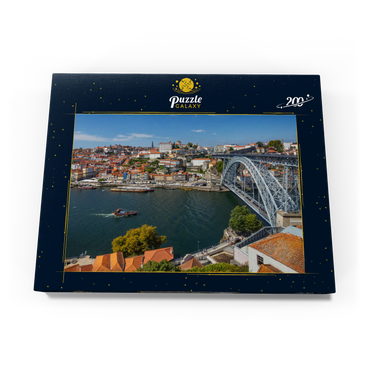 Darstellung des Puzzle Motivs Blick über den Fluss Douro zur Altstadt Ribeira von Porto 200 Puzzle Schachtel Ansicht3