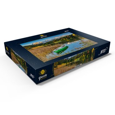 Darstellung des Puzzle Motivs Geroldsee bei Gerold in der Alpenwelt Karwendel, Blick zum Karwendelgebirge 1000 Puzzle Schachtel Ansicht1