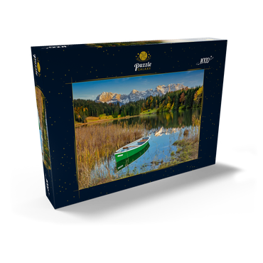 Darstellung des Puzzle Motivs Geroldsee bei Gerold in der Alpenwelt Karwendel, Blick zum Karwendelgebirge 1000 Puzzle Schachtel Ansicht2