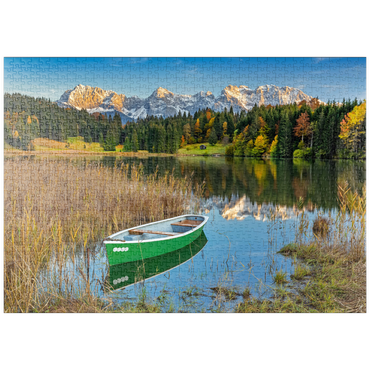 Darstellung des Puzzle Motivs puzzleplate Geroldsee bei Gerold in der Alpenwelt Karwendel, Blick zum Karwendelgebirge 1000 Puzzle
