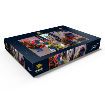 Darstellung des Puzzle Motivs Calleja de las Flores in der Altstadt Juderia, Andalusien, Spanien 500 Puzzle Schachtel Ansicht1