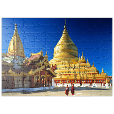 Darstellung des Puzzle Motivs puzzleplate Shwezigon Pagode in Bagan, Mandalay, Myanmar (Burma) 100 Puzzle