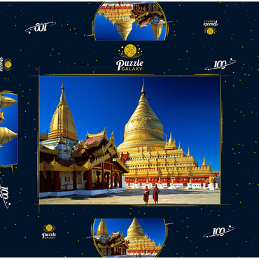Darstellung des Puzzle Motivs Shwezigon Pagode in Bagan, Mandalay, Myanmar (Burma) 100 Puzzle Schachtel 3D Modell
