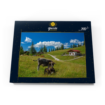 Darstellung des Puzzle Motivs Fischbachalm (1402m), Krün, Oberbayern 200 Puzzle Schachtel Ansicht3