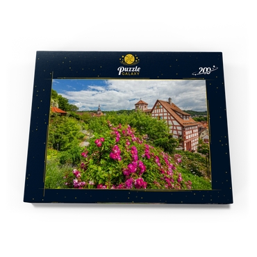 Darstellung des Puzzle Motivs Rosengarten am Romschlössle in Creglingen, Taubertal 200 Puzzle Schachtel Ansicht3