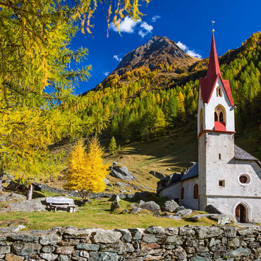 Darstellung des Puzzle Motivs Heilig-Geist-Kirche, 15. Jahrhundert, Kasern, Ahrntal, Trentino-Südtirol 200 Puzzle 3D Modell