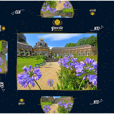 Darstellung des Puzzle Motivs Orangerie und Sonnentempel der Eremitage, Bayreuth, Oberfranken 100 Puzzle Schachtel 3D Modell