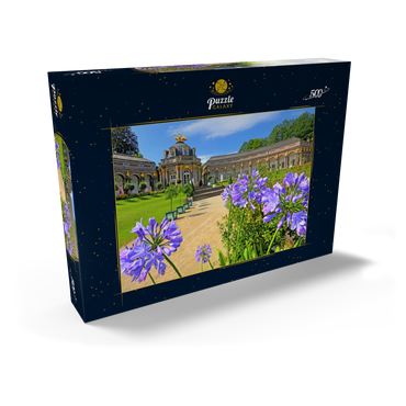 Darstellung des Puzzle Motivs Orangerie und Sonnentempel der Eremitage, Bayreuth, Oberfranken 500 Puzzle Schachtel Ansicht2