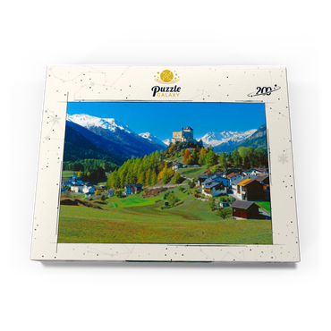 Darstellung des Puzzle Motivs Blick zum Schloss Tarasp, Engadin, Kanton Graubünden, Schweiz 200 Puzzle Schachtel Ansicht3