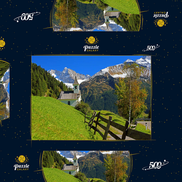 Darstellung des Puzzle Motivs Kapelle bei Vals gegen den Olperer (3476m), Valsertal, Tirol, Österreich 500 Puzzle Schachtel 3D Modell