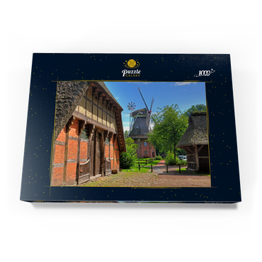 Darstellung des Puzzle Motivs Freilichtmuseum Ammerländer Bauernhaus und Kappenwindmühle 1000 Puzzle Schachtel Ansicht3