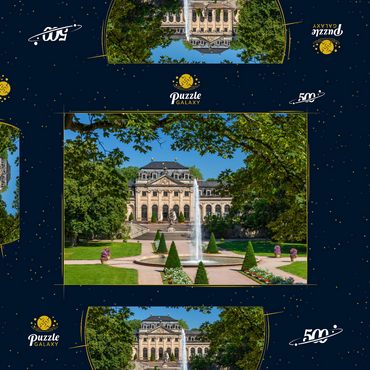Darstellung des Puzzle Motivs Orangerie im Schlossgarten, Schlosspark 500 Puzzle Schachtel 3D Modell