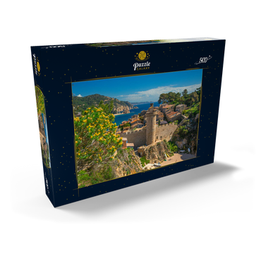 Darstellung des Puzzle Motivs Mittelalterliche Stadtmauer der Vila Vella, Tossa de Mar, Costa Brava, Katalonien, Spanien 500 Puzzle Schachtel Ansicht2