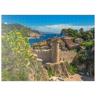 Darstellung des Puzzle Motivs puzzleplate Mittelalterliche Stadtmauer der Vila Vella, Tossa de Mar, Costa Brava, Katalonien, Spanien 500 Puzzle