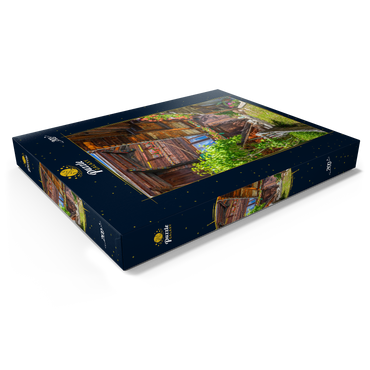 Darstellung des Puzzle Motivs Holzhäuser im Dorf Mürren 200 Puzzle Schachtel Ansicht1