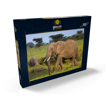 Darstellung des Puzzle Motivs Masai Mara, Kenia, Elefanten 200 Puzzle Schachtel Ansicht2