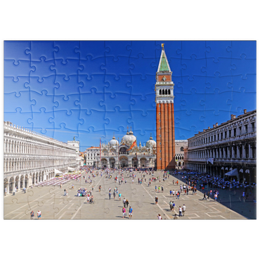 Darstellung des Puzzle Motivs puzzleplate Markusplatz mit Markuskirche und Campanile, Venedig, Italien 100 Puzzle