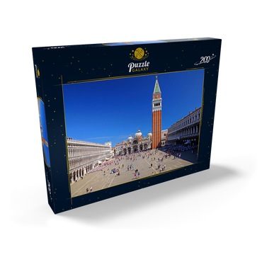 Darstellung des Puzzle Motivs Markusplatz mit Markuskirche und Campanile, Venedig, Italien 200 Puzzle Schachtel Ansicht2