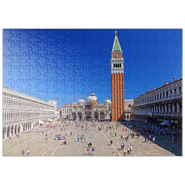 Darstellung des Puzzle Motivs puzzleplate Markusplatz mit Markuskirche und Campanile, Venedig, Italien 200 Puzzle